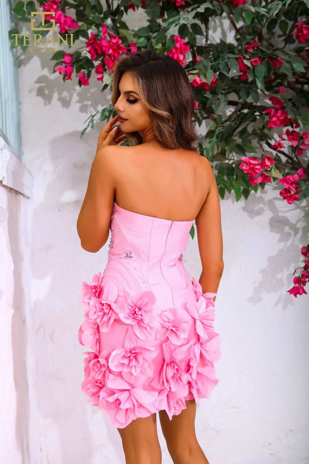 251P4059 Strapless Short Bodycon Prom Dress