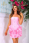 251P4059 Strapless Short Bodycon Prom Dress