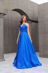 251P4060 A-line Sleeveless Satin Long Prom Dress
