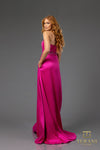 251P4061 Stretch Mikado Front Slit Strapless A-Line Dress