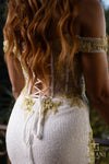 251P4083 Bodycon Off-shoulder Straps Sequins Long Prom Dress