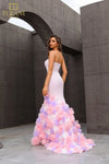 251P4091 Strapless Trumpet Baby Pink Long Prom Dress