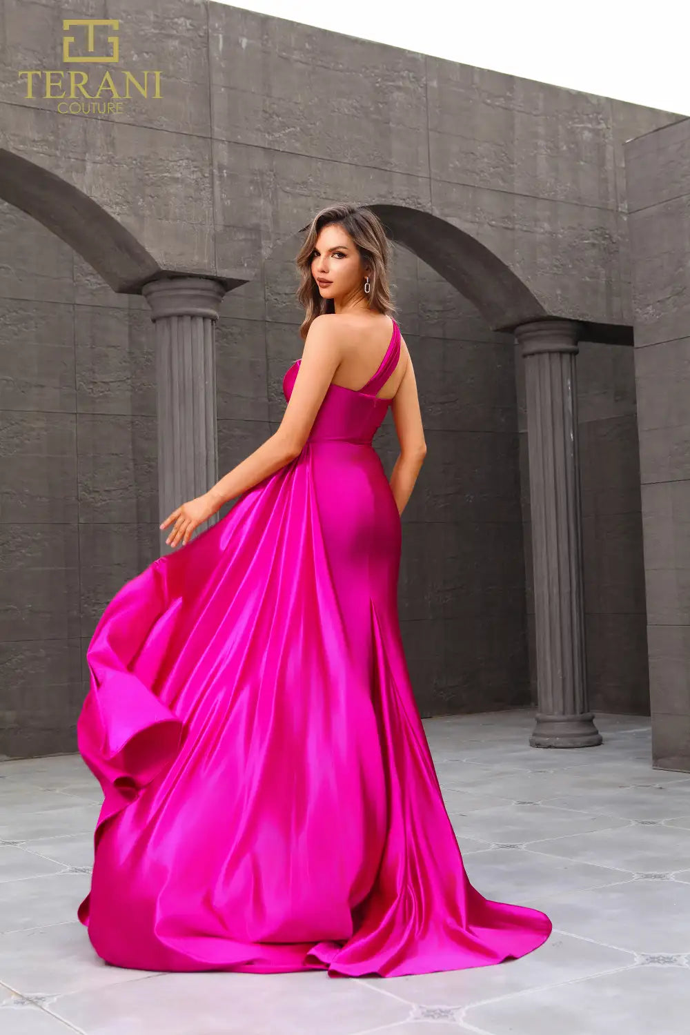 251P4123 Sleeveless Assyemtric Fit and Flare Prom Dress 251P4123 Sleeveless Assyemtric Fit and Flare Prom Dress