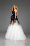 251P4270 Asymmetrical Strapless Tulle Ballgown Prom Dress