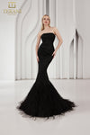 251P4303 Strapless Beaded Tulle Mermaid Prom Dress