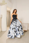 251P4373 Print Mikado Sleeveless Long  Ballgown Prom Dress
