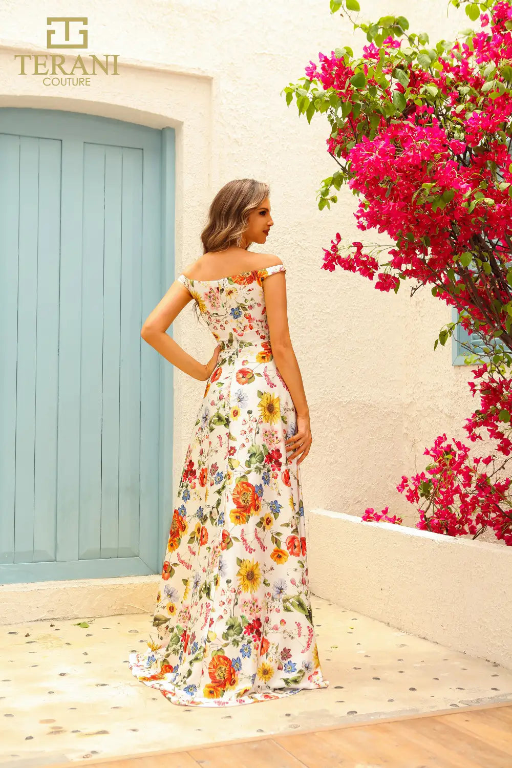 251P4375 Sweetheart Printed Satin A-Line Prom Dress