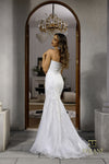 251P4388 Sweetheart Strapless Beaded Tulle Trumpet Prom Dress