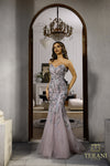 251P4388 Sweetheart Strapless Beaded Tulle Trumpet Prom Dress