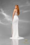 251P4560 Bodycon Strapless Beaded Tulle Long Prom Dress