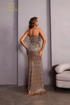 251P4561 Strapless Tulle Slim Long Prom Dress