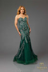 251P4641 Sweetheart Beaded Tulle Strapless Trumpet Prom Dress