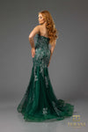 251P4641 Sweetheart Beaded Tulle Strapless Trumpet Prom Dress