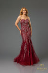 251P4641 Sweetheart Beaded Tulle Strapless Trumpet Prom Dress