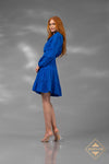 Breathable Cotton v neck Full Sleeves a line Dress - 251S4526