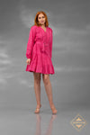 Breathable Cotton v neck Full Sleeves a line Dress - 251S4526
