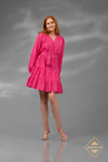 Breathable Cotton v neck Full Sleeves a line Dress - 251S4526