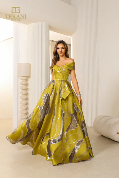 251E4208 Sleeveless Off Shoulder Burn Out A-Line Dress