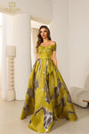 251E4208 Sleeveless Off Shoulder Burn Out A-Line Dress