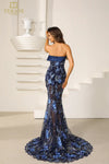 251E4225 Bodycon Sleeveless Embroidered Tulle Long Evening Dress