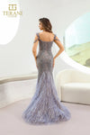 251GL4197 Sweetheart Denim Nude Trumpet Pageant Dress
