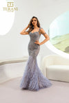 251GL4197 Sweetheart Denim Nude Trumpet Pageant Dress