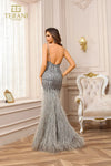 251GL4199 Trumpet Sleeveless Beaded Tulle Long Pageant Dress