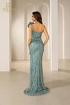 251GL4354 Trumpet Sleeveless Beaded Tulle Pageant Dress