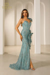 251GL4354 Trumpet Sleeveless Beaded Tulle Pageant Dress