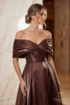 251M4044 A-line Off The Shoulder Front Slit Long Dress