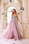 251M4410 Beaded Tulle Sleeveless Sweetheart Ballgown Dress