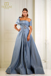 251M4441 Matte Satin A-line One Shoulder Long Dress