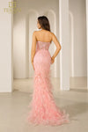 251P4002 Bodycon Strapless Embroidered Prom Dress