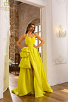251P4058 Stretch Tafetta Sleeveless Halter Ballgown