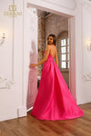 251P4058 Stretch Tafetta Sleeveless Halter Ballgown