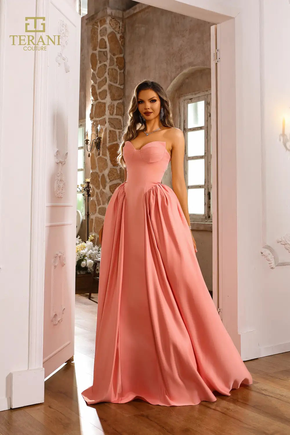 251P4066 Sweetheart Satin Sleeveless Prom Ballgown
