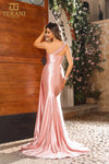 251P4123 Sleeveless Asymmetrical Fit and Flare Prom Dress