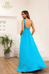 251P4136 A-line Scoop Neck Jersey Satin Long Prom Dress