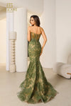 251P4355 Strapless Lace Trumpet Prom Dress