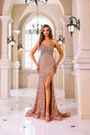 251P4531 Sweetheart Sequin Tulle Long Slim Prom Dress