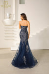 251P4641 Sweetheart Beaded Tulle Strapless Trumpet Prom Dress