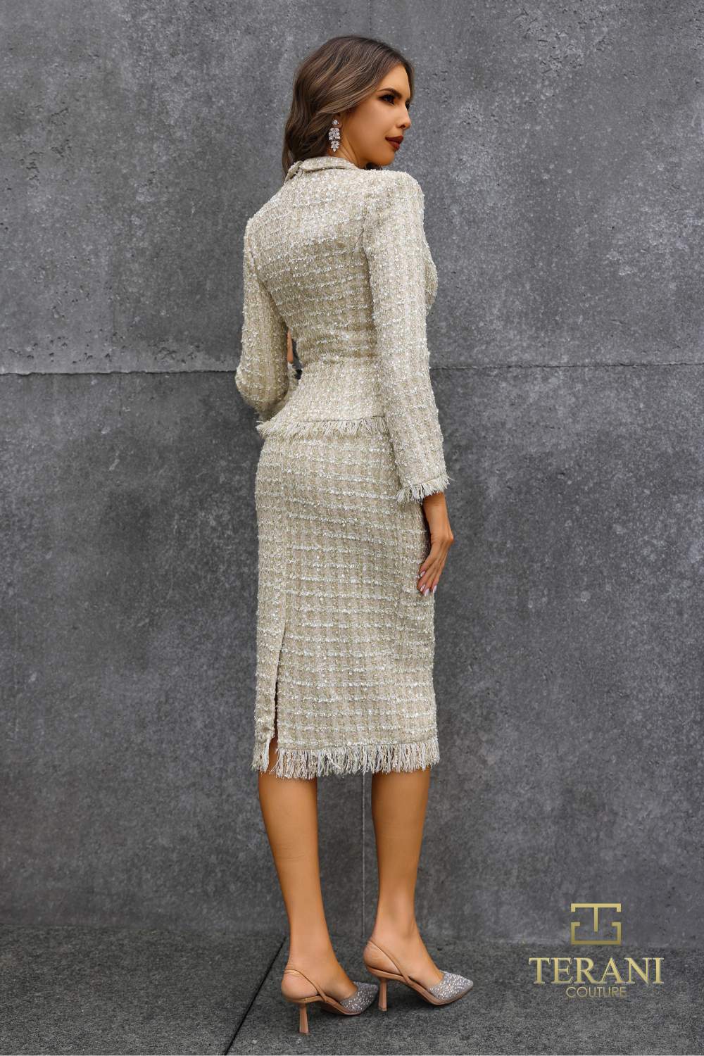 252C5020 - Mock 2 Piece Short With Peplum Cocktail Dress