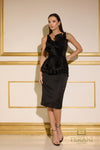 252C5024 - Bodycon Short With Peplum Cocktail Dress