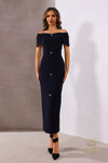 252C5037 - Bodycon Tee-Length Cocktail Dress