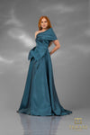 252E5102 - Fit and Flare Long Evening Dress