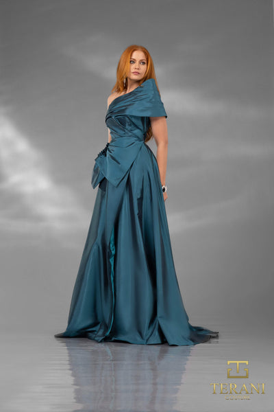 252E5102 - Fit and Flare Long Evening Dress