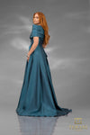 252E5102 - Fit and Flare Long Evening Dress