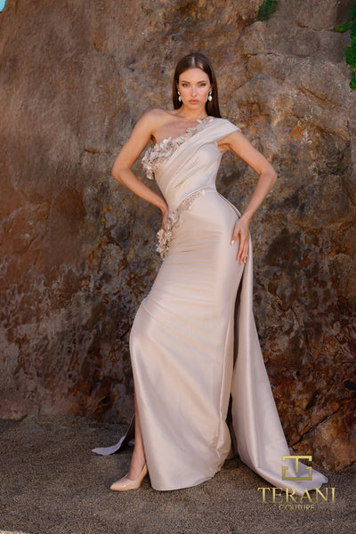 252E5116 - Bodycon Long With Overskirt Evening Dress