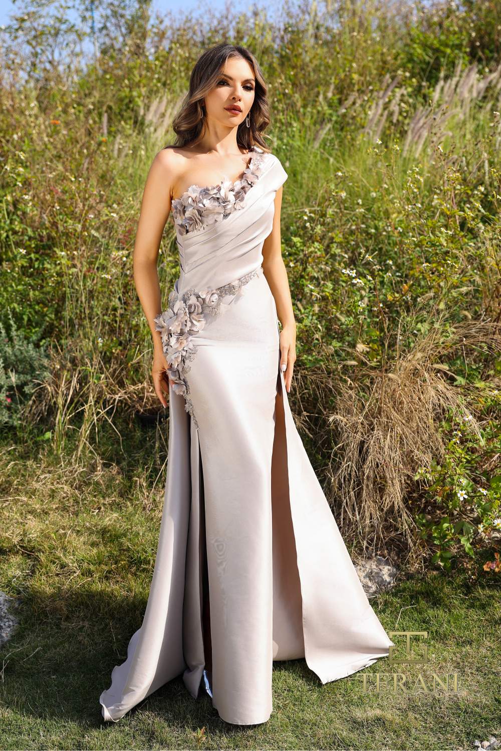 252E5116 - Bodycon Long With Overskirt Evening Dress