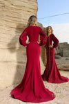 252E5129 - Fit and Flare Long Evening Dress
